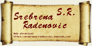 Srebrena Radenović vizit kartica